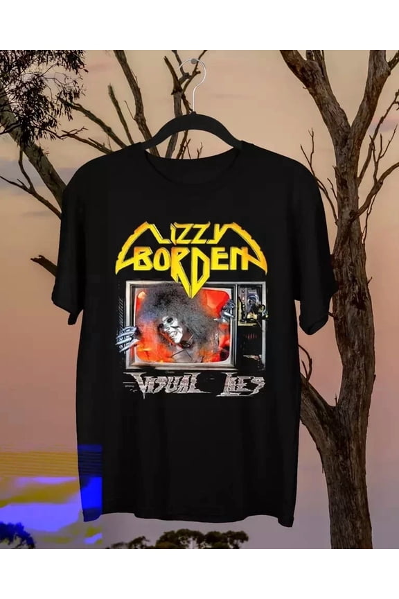 VINTAGE Lizzy Borden Band Short Sleeve Cotton Black Full Size T Shirt For Men MC126