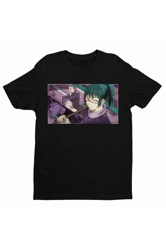 VINTAGE Maki Zenin Jujutsu Kaisen Anime Black T-Shirt