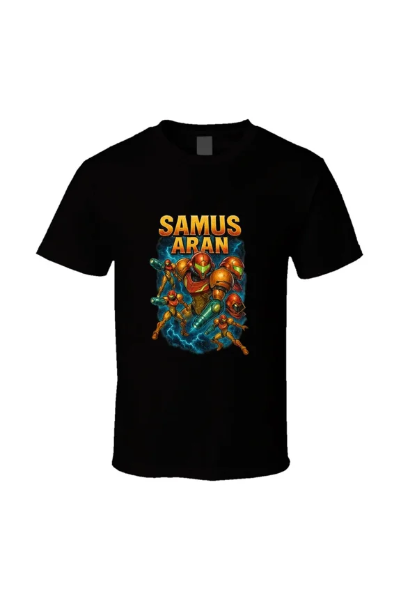 VINTAGE Metroid Samus Aran Tribute Style Retro Video Game T Shirt