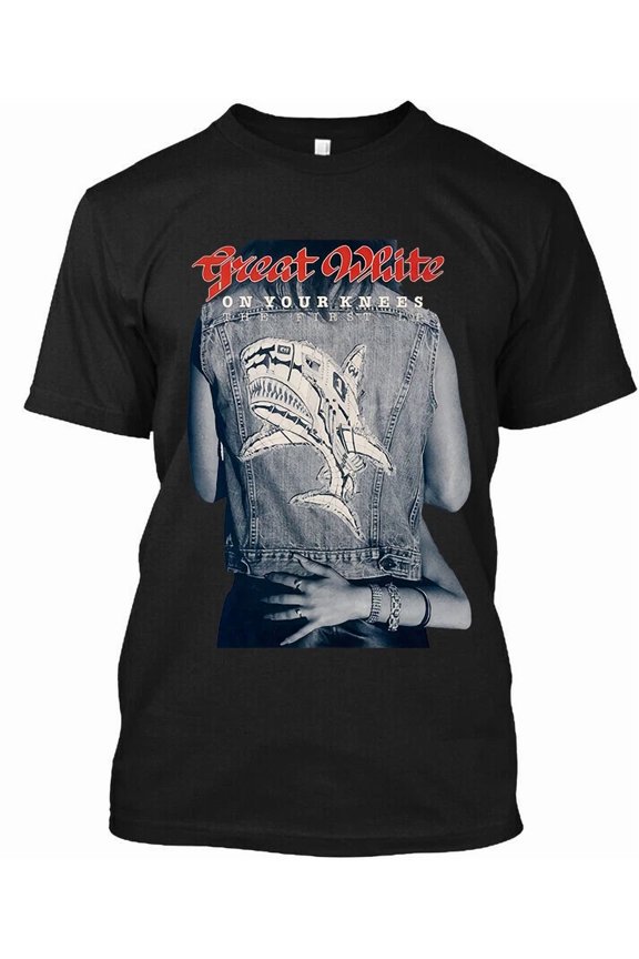 VINTAGE New Popular! Great White On Your Knees American Vintage Art Logo T-Shirt S-5XL