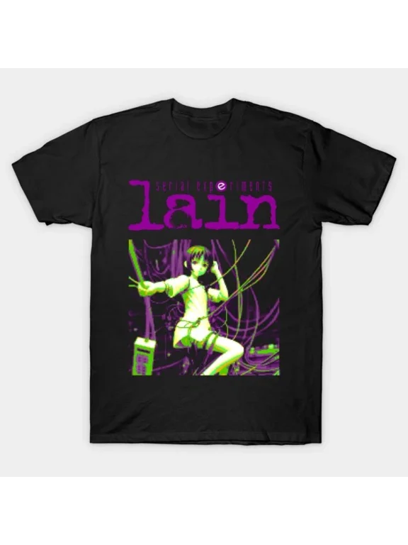 VINTAGE Pixel Lain Anime T-Shirt Unisex Men Women