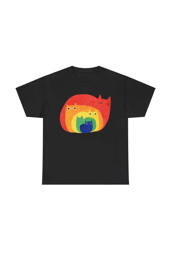 VINTAGE Rainbow Cats Cat Art Pride Day Unisex Gildan T-Shirt