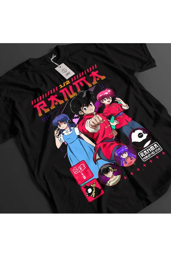 VINTAGE Ranma Shirt Akane Tshirt Ryoga T-Shirt Shampoo Top Genma Anime Ukyo Happosai Tee
