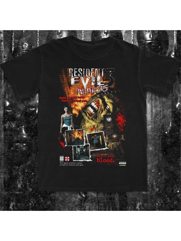 VINTAGE Re-sident evil 3 Bootleg Tee Unisex Short Sleeve Shirt S-5XL