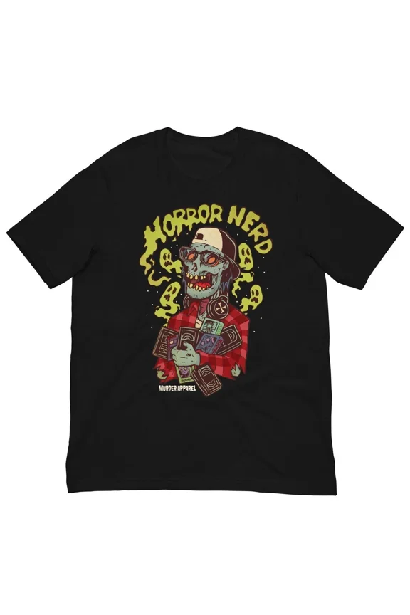 VINTAGE Retro Horror Nerd Graphic Tee Unisex Short Sleeve Shirt S-5XL