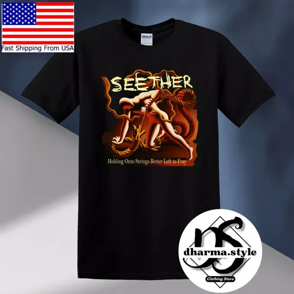 VINTAGE SEETHER Holding Onto Strings Mens Black T-Shirt Size S-5XL