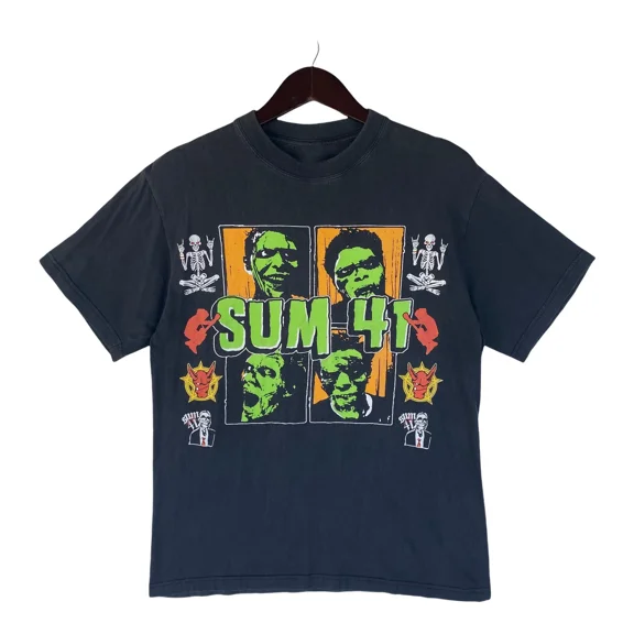VINTAGE SUM 41 Black Heavy Cotton Size S To 4XL T-Shirt Unisex Fashion RS006