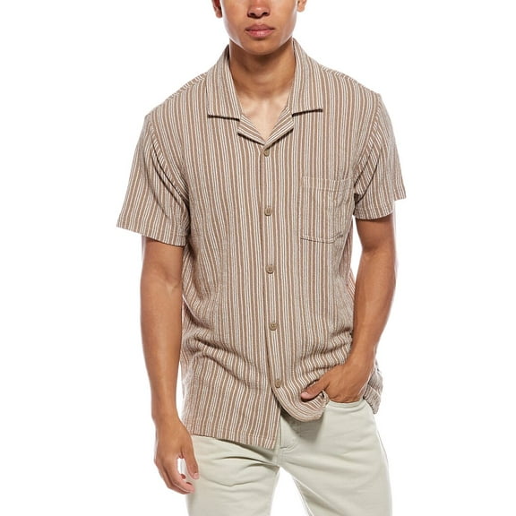 VINTAGE SUMMER mens  Novelty Knit Shirt, s, Brown