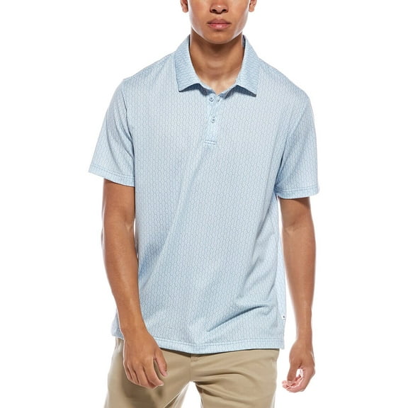 VINTAGE SUMMER mens  Performance Tech Polo Shirt, s, Blue