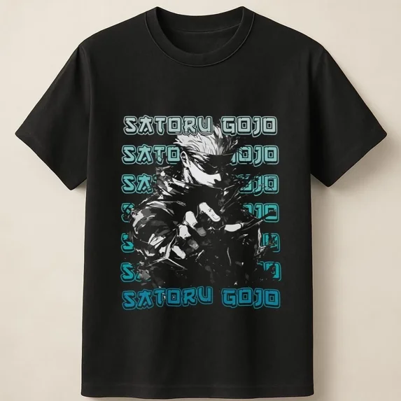 VINTAGE Satoru Gojo Intense Pose with Cool Monochrome Vibe Unisex T Shirt