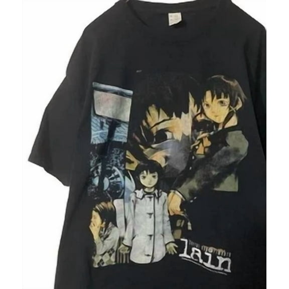 VINTAGE Serial Experiments lain T-shirt Vintage black anime Japan