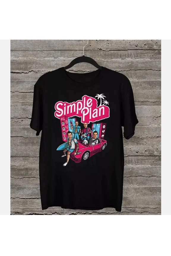 VINTAGE Simple Plan Tour 2023 Short Sleeve Black Cotton All Size Shirt