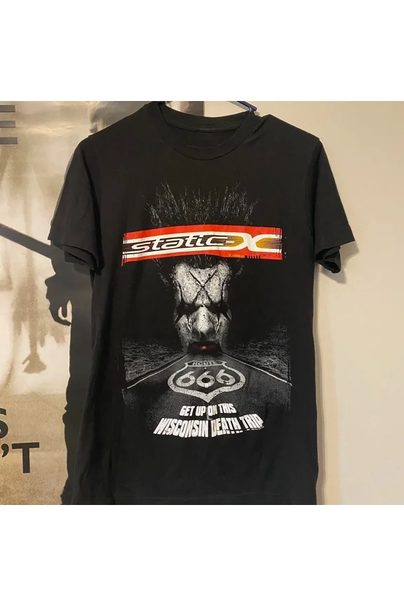 VINTAGE Static X freaks on parade 2022 tour short sleeve black color shirt KV35412