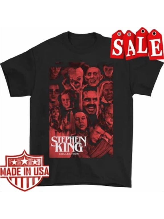 VINTAGE Stephen_King Men's Unisex Cotton Black T-shirt
