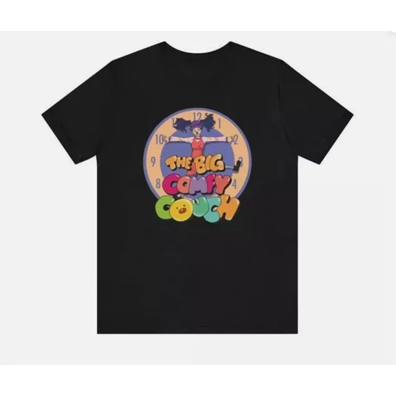 VINTAGE The Big Comfy Couch Loonette Clock Rug Stretch Unisex T-shirt