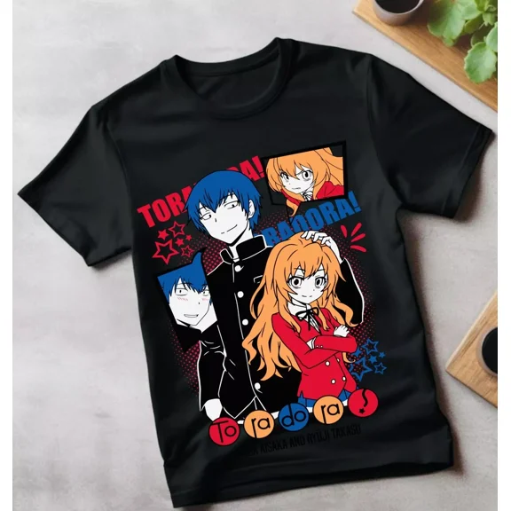 VINTAGE Toradora T-Shirt Taiga Ryuuji Aisaka Takasu Kawaii Anime Tee Gift 2024 Shirt