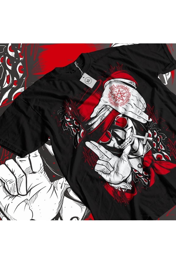 VINTAGE Ultimate Vampire Anime Lovers Hellsing Alucard Face Hell Sing Gift Black T-Shirt