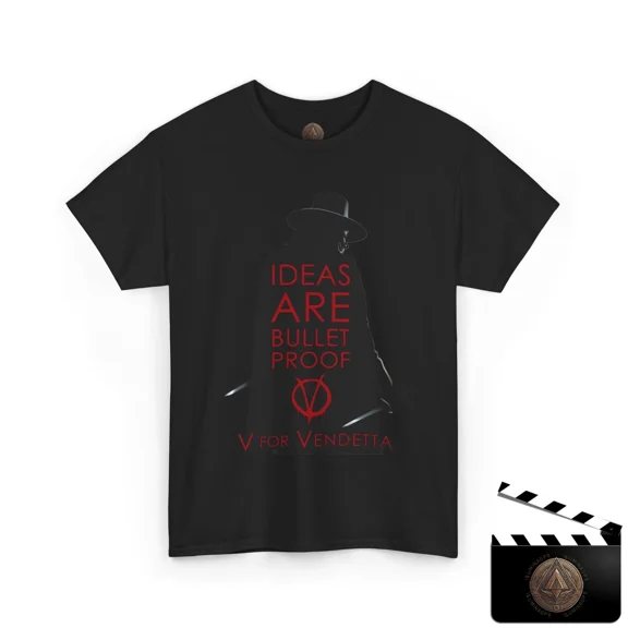 VINTAGE V For Vendetta T-Shirt, Ideas Are Bullet Proof Shirt, Guy Fawkes V Vendetta Tee