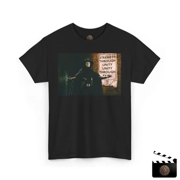 VINTAGE V For Vendetta T-Shirt, Strength Unity Faith Shirt, V Vendetta Retro Movie Tee
