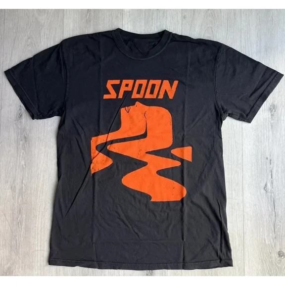 VINTAGE VTG Spoon Band Gift For Fans Heavy Cotton Black T Shirt