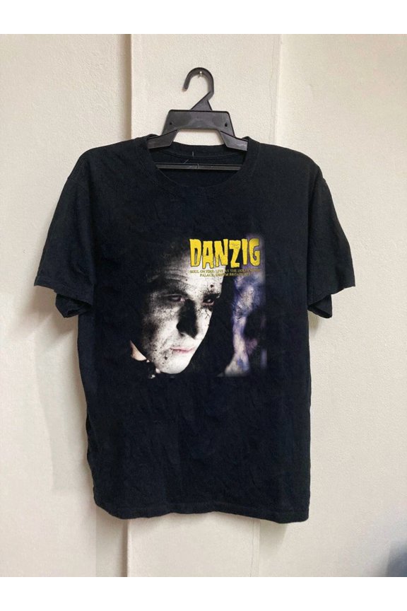 VINTAGE Vintage Live In 1989 Danzig Band Cotton Black S-5XL Shirt XB869