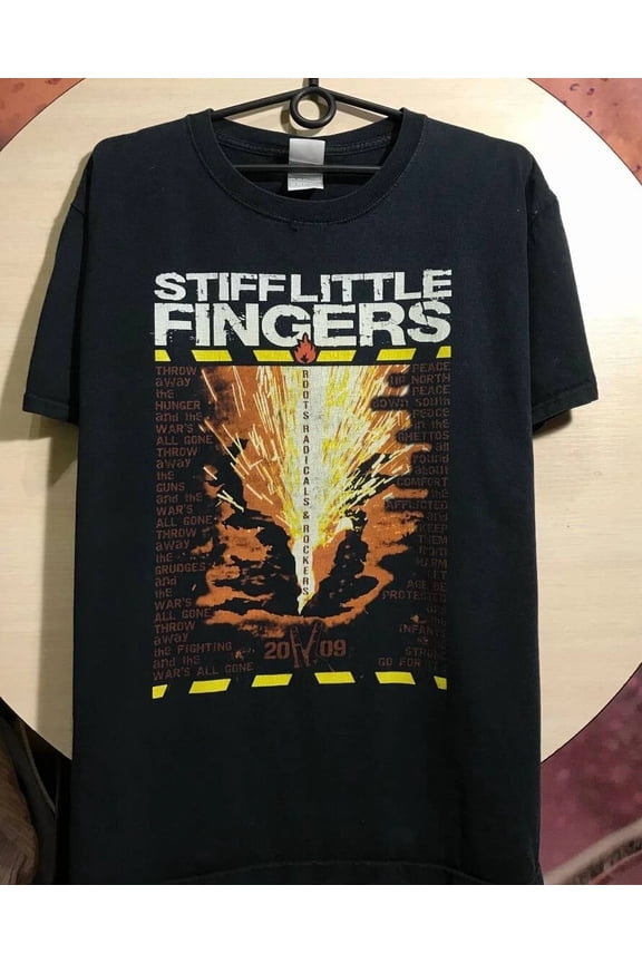 VINTAGE Vintage Stiff Little Fingers Band Album Black T Shirt All Size S to 5Xl AR1382