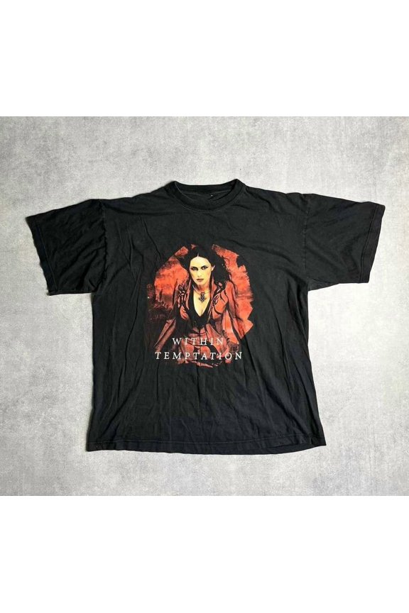 VINTAGE Vintage Within Temptation Rock Band Cotton Black S-5XL Shirt YY276