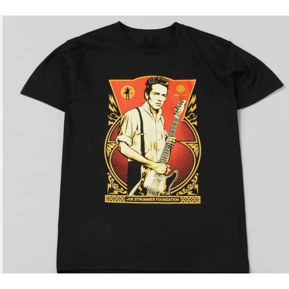 VINTAGE Vtg Joe Strummer Live In Tour Cotton Black Full Size Men Women T Shirt