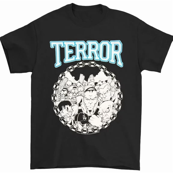 VINTAGE Vtg Terror Band Music Tour Concert Cotton Black Full Size Unisex Shirt MC302