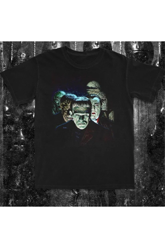 VINTAGE classic Universal Monsters Halloween Tee Unisex Short Sleeve Shirt S-5XL