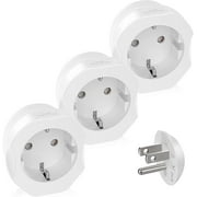 VINTAR 3 Pack Europe to US Plug Adapter, Universal Travel Adapter, EU to US Power Adapter, Plug Converter, Europen to USA Travel Plug Type C E F Plugs to US Power Adapter