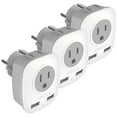 thumbnail image 1 of [3 Pack]VINTAR Type E/F Germany European Travel Adapter with 2 USB Charger, for US to EU Europe Spain Iceland Korea, 1 of 6