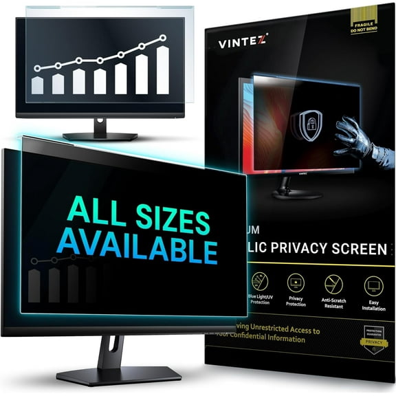 VINTEZ Universal Acrylic 26, 27 Inch Computer Privacy Screen Filter for Widescreen Computer Monitors - 24.1" x 15.1" (612 x 384 mm) - Monitor Frame Hanging Type