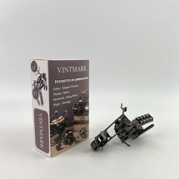 VINTMARK Statuettes of common metal,Vintage Metal Motorcycle Sculpture, Iron Desk Moto Decor Gift for Rider/Dad/Friend or Anyone Love Motorcycles