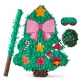 thumbnail image 1 of VINTS Christmas Tree Piñata 4-piece set,Christmas Decor Supply Green Tree Design with Blindfold,Stick and Confetti for Kids Festival Party Decor(12.6"×15.9×3.1"), 1 of 8