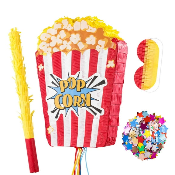 VINTS Popcorn Piata Large Circus Piata for Birthday Carnival Circus Themed Parties Great Party for Kids Boys Grils Holiday Celebration (16.911.83.54in)