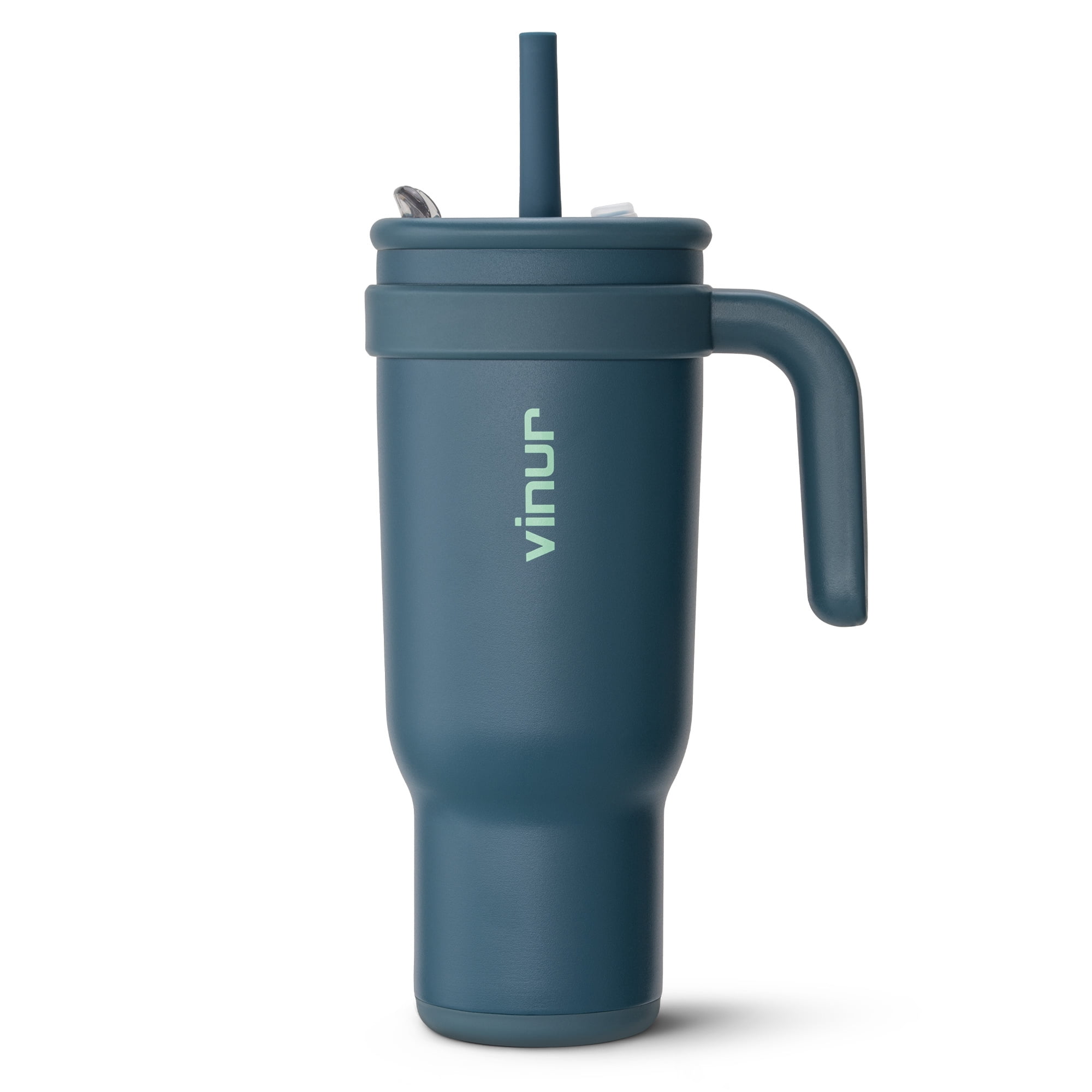 Shanahan Irish Coat Of Arms Stainless Steel Travel Mug - Green With Handle