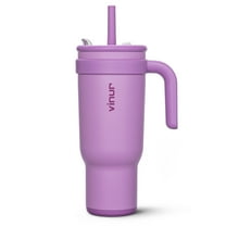 VINUR 40oz Stainless Steel Tumbler - Vacuum Insulated Leakproof Travel Mug with Handle & Straw Lid for Office, Car, Gym - Gifts for Women (Lilac Purple)