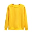 thumbnail image 1 of VINUSL Solid Color Crewneck Sweatshirt for Women Long Sleeve Shirts Basic Plain Fall Comfy Loose Fit Pullover Sweatshirts Tops Yellow,XXL, 1 of 6