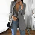 thumbnail image 1 of VINUSLI Blazers for Women Trendy Business Casual Jackets Plus Size Long Sleeve Open Front Cardigan Work Suit Fall Fashion 2024 Blazer Gray,XXXXL, 1 of 6