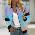 thumbnail image 1 of VINUSLI Bomber Jackets for Women Fashion,Jackets for Women,2024 Full Zip Bomber Jacket Lightweight Fall Winter Coats Long Sleeve Oversized Windbreaker Multicolor,XXL, 1 of 5