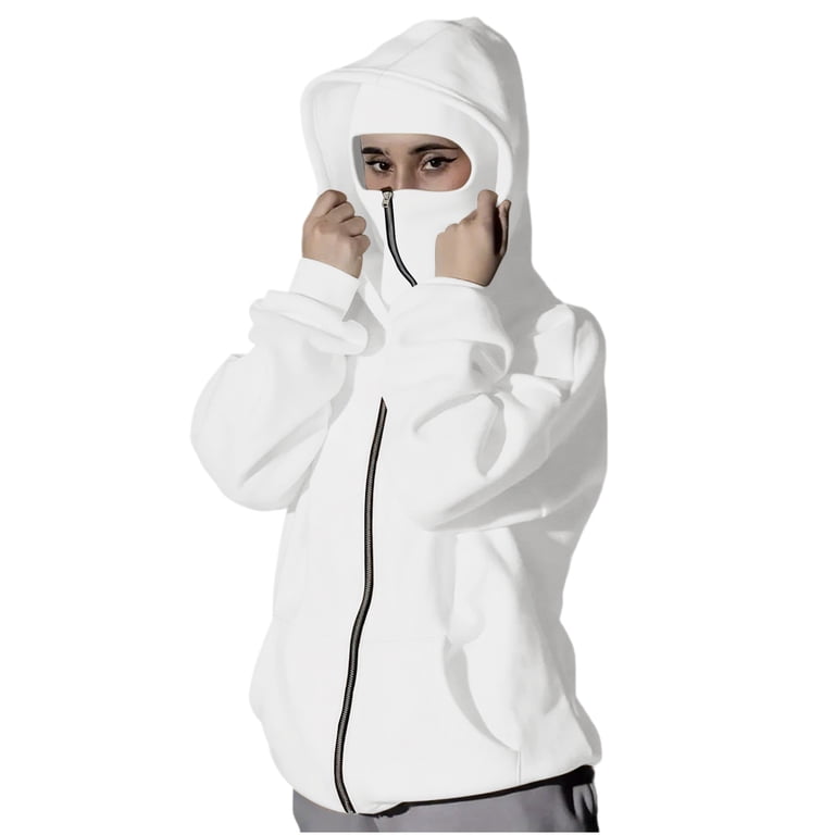 VINUSLI Hoodies with Zipper for Women Balaclava Hoodie with Face