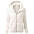 thumbnail image 1 of VINUSLI Girls Full Zip Hoodie Solid Fleece Trendy Lightweight Hoodies Sweatshirts with Pocket Long Sleeve Fall Winter Jacket Coat White，9-10Years, 1 of 3