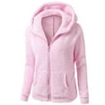 thumbnail image 1 of VINUSLI Girls Zip Up Hoodies Solid Fleece Trendy Lightweight Hoodie Sweatshirts with Pocket Long Sleeve Fall Winter Jacket Coat Pink，5-6Years, 1 of 3