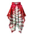 thumbnail image 1 of VINUSLI Hooded Cloak Women Trendy Fleece Asymmetric Hem Pullover Christmas Cape Hoodie Red,Free Size, 1 of 9