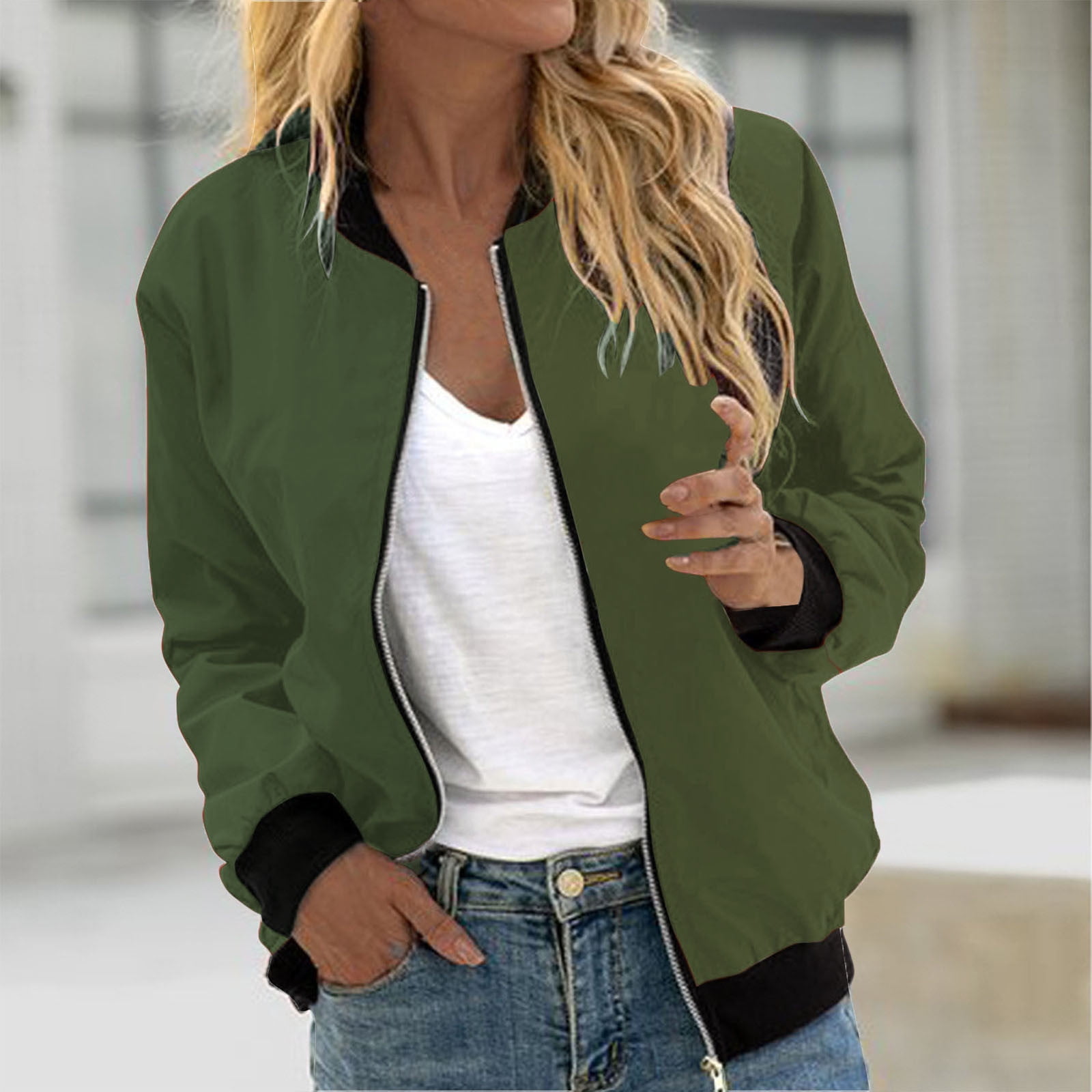 Green Bomber Jacket Outfit Womens Povozer Womens Bomber Jacket