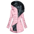 thumbnail image 1 of VINUSLI Parka Puffer Jacket Women Hooded Quilted Thicken Warm Coats Jackets Sherpa Fleece Lined Zipper​ Pink,XXXL, 1 of 8