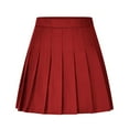 thumbnail image 1 of VINUSLI Pleated Mini Skirts Women Preppy High Waisted Tennis Skater Skirts A-line Casual Basic Cheerleader Uniform Skirt Red,XXL, 1 of 9