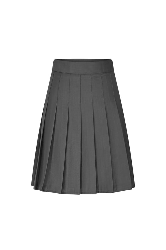 Skater Skirt for Women with Shorts Preppy High Waisted Plested Mini Skirts A-line Casual Basic Cheerleader Uniform Skirt Gray,L
