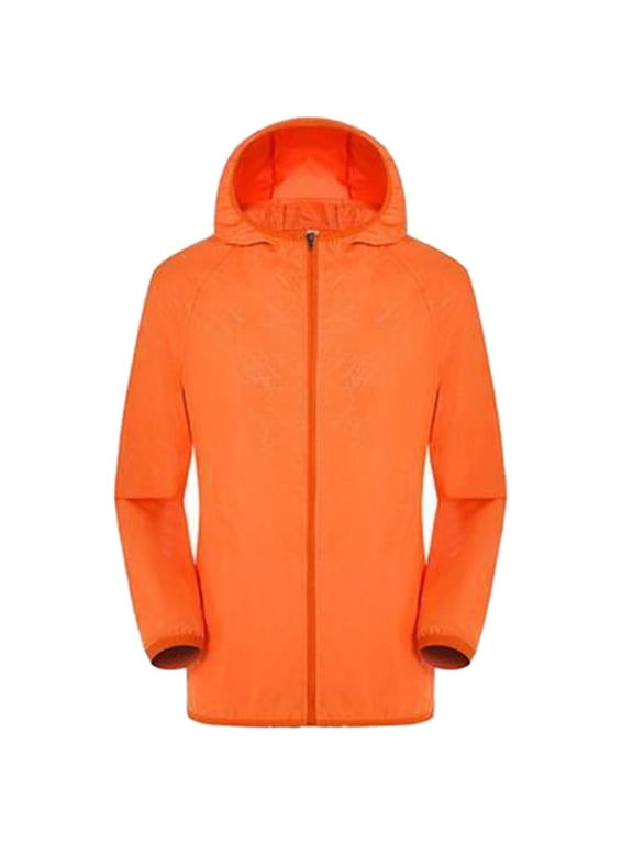 Windbreaker for Women Lightweight Athletic Jacket Quick Dry Outdoor Bicycle Waterproof Rain Coat Workout Packable Jackets 2025 Orange,M